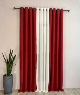 پرده اماده کتان گارنت