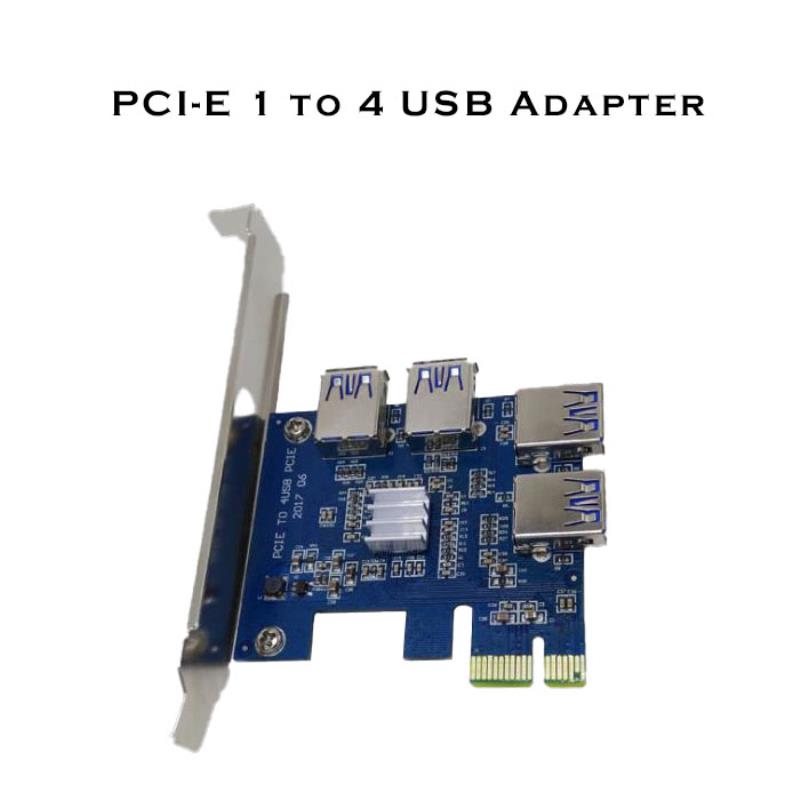 مبدل پورت PCI-e 1x به 4 پورت PCI-e 16x USB رایزر