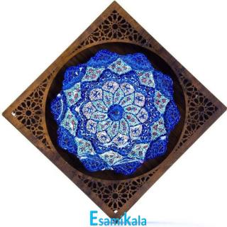 بشقاب میناکاری 20 سانتی با جعبه مشبک
