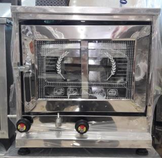 تنور گازی استیل گنبد متوسط جوجه گردان دار