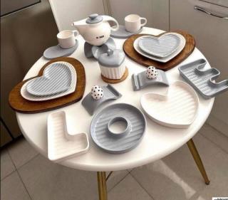 سرویس صبحانه خوری 19 پارچه سرامیک راه راه