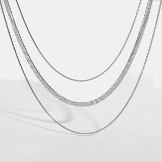 گردنبند استیل سه رج زنجیر ماری