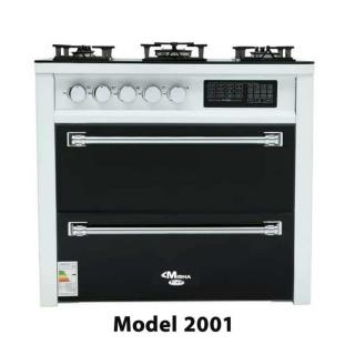 اجاق گاز میشا طرح فر دو درب سفید دیجیتال مدل 2001