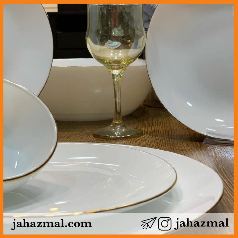 سرویس  26پارچه آرکوپال لب طلا گرد