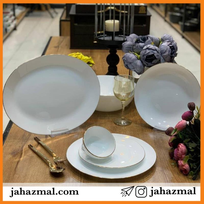 سرویس  26پارچه آرکوپال لب طلا گرد