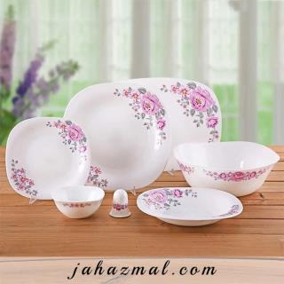 سرویس غذاخوری پارس اپال طرح سلین صورتی کد 819