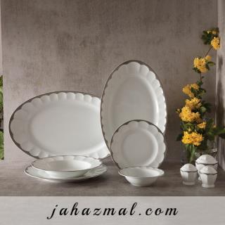 سرویس چینی زرین طرح ایساتیس پلاتینی 29 پارچه (عالی)