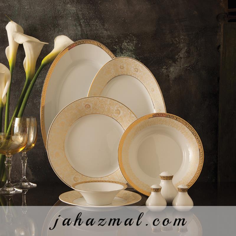 سرویس چینی زرین طرح مرکاتو 35 پارچه(درجه یک)