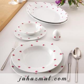 سرویس چینی زرین طرح پینک رز مینیاتوری 28 پارچه(عالی)