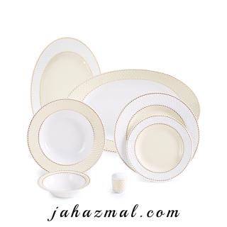 سرویس چینی زرین طرح میلانو کرم 28 پارچه (عالی)