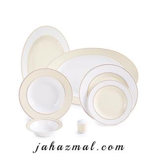 سرویس چینی زرین طرح میلانو کرم 28 پارچه (درجه یک)