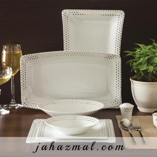 سرویس چینی زرین طرح اسپاتی پلاتینی 30 پارچه(درجه یک)