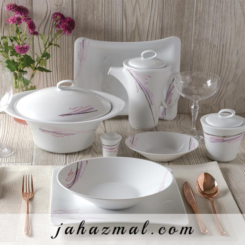 سرویس چینی زرین طرح آلبا پلاتینی 97 پارچه(عالی)