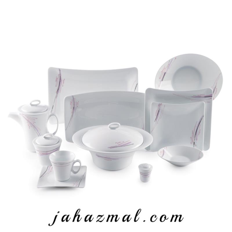 سرویس چینی زرین طرح آلبا پلاتینی 97 پارچه(عالی)