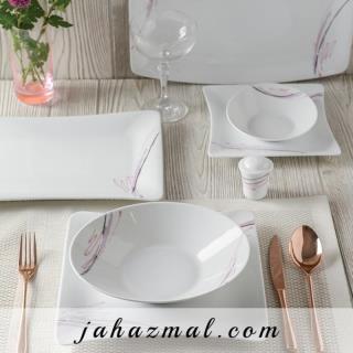 سرویس چینی زرین طرح آلبا پلاتینی 97 پارچه(درجه یک)