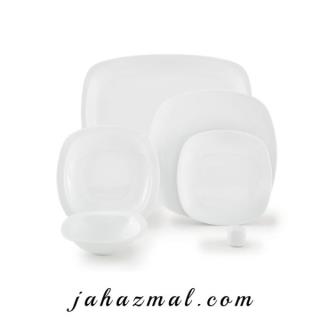 سرویس چینی زرین طرح سفید 27 پارچه(درجه یک)