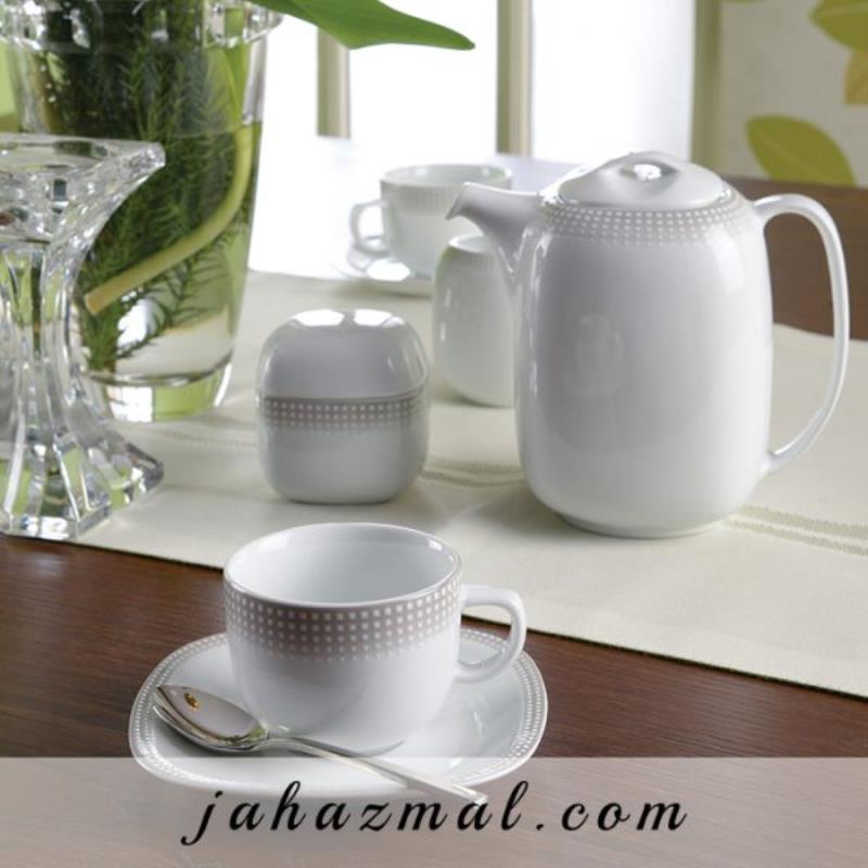 سرویس چینی زرین طرح مون بلان طوسی 98 پارچه(درجه یک)