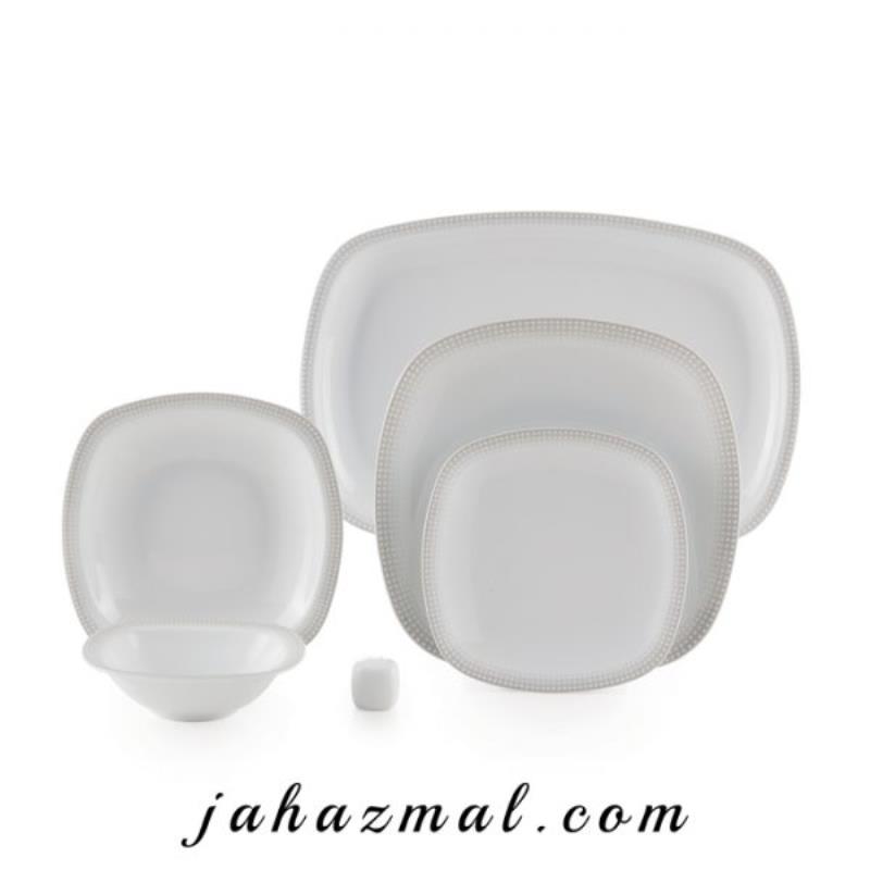 سرویس چینی زرین طرح مون بلان طوسی 98 پارچه(درجه یک)