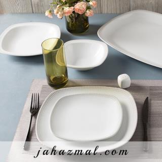 سرویس چینی زرین طرح مون بلان طوسی 27 پارچه(درجه یک)