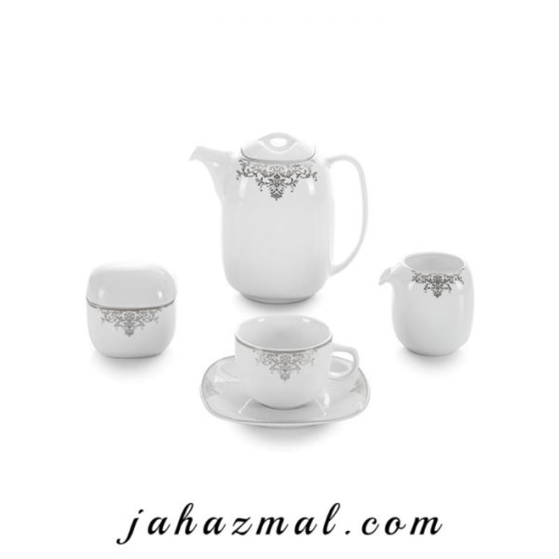 سرویس چینی زرین طرح مونت کارلو پلاتینی 98 پارچه(درجه یک)
