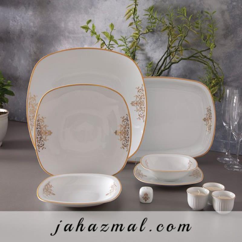 سرویس چینی زرین طرح مونت کارلو طلایی 98 پارچه(عالی)