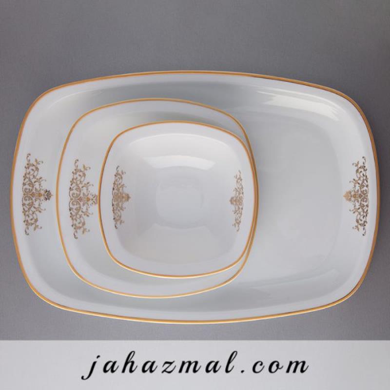 سرویس چینی زرین طرح مونت کارلو طلایی 98 پارچه(عالی)