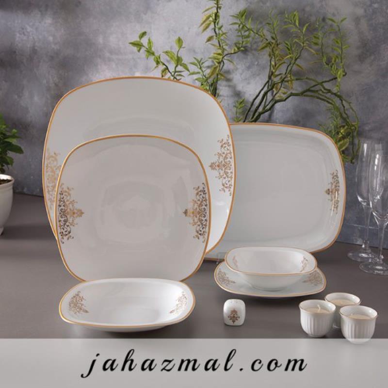 سرویس چینی زرین طرح مونت کارلو طلایی 98 پارچه(درجه یک)