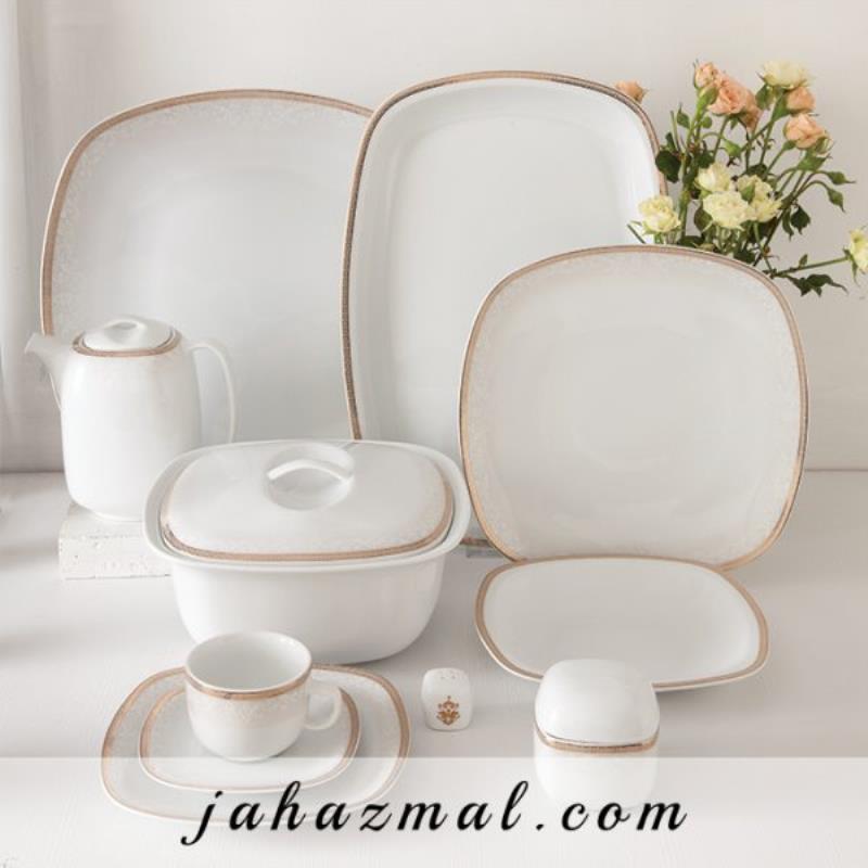 سرویس چینی زرین ریوا طلایی 98 پارچه (درجه یک)