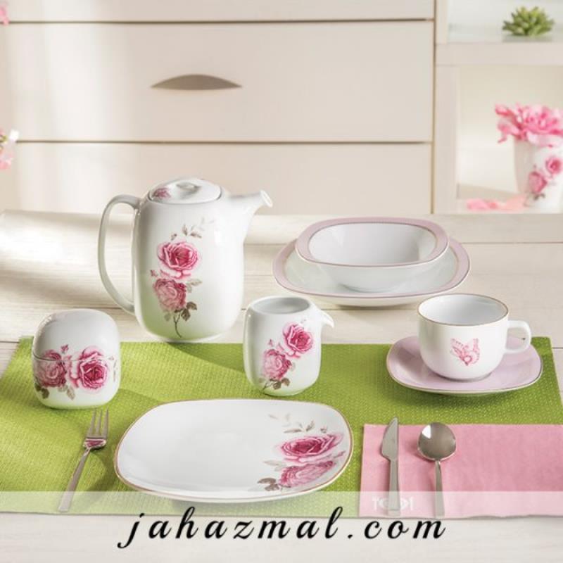 سرویس چینی زرین طرح رزفلاور 98 پارچه (درجه یک)