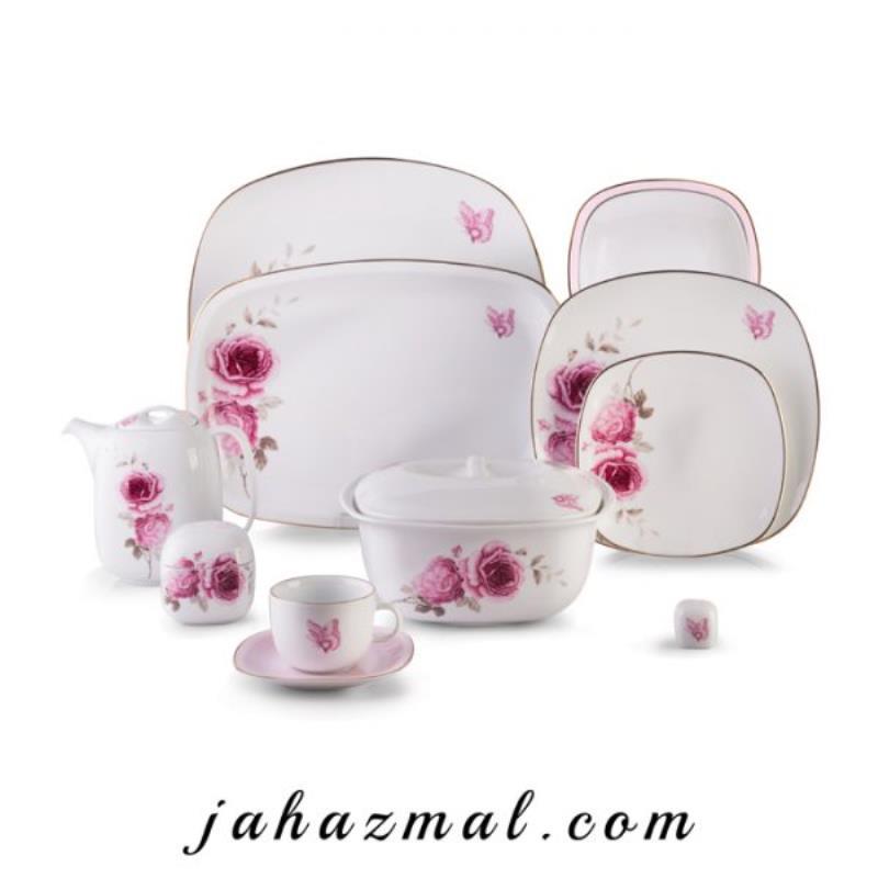 سرویس چینی زرین طرح رزفلاور 98 پارچه (درجه یک)