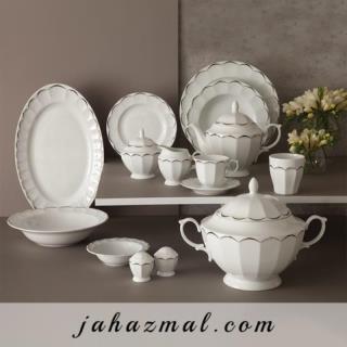 سرویس چینی زرین نارسیس پلاتینی 103 پارچه (عالی)