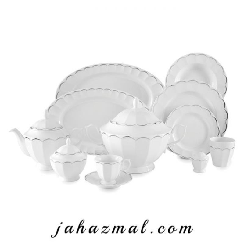 سرویس چینی زرین نارسیس پلاتینی 103 پارچه (عالی)