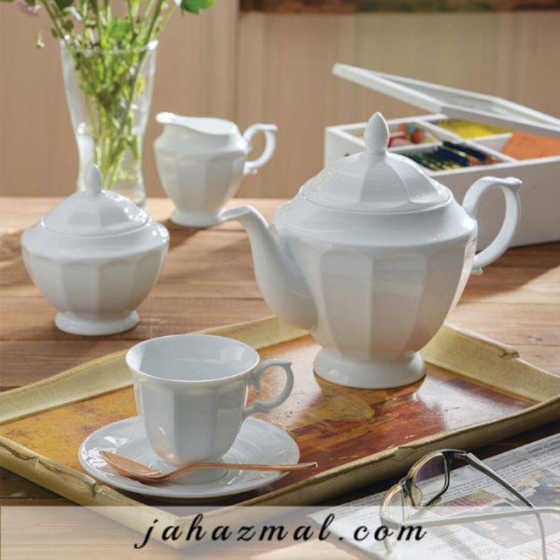 سرویس چینی زرین طرح سفید103 پارچه (عالی)