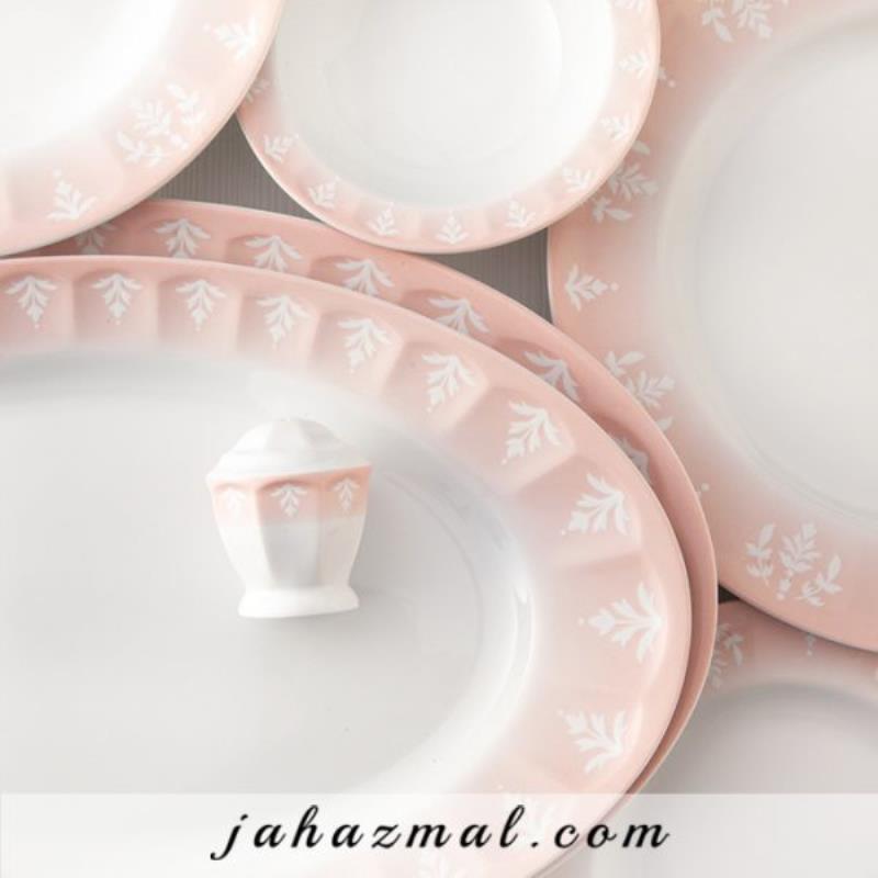 سرویس چینی زرین طرح اوآسیس صورتی 29 پارچه (عالی)