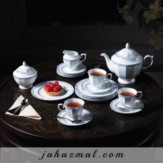 سرویس چینی زرین طرح فرانسیس سرمه ای 103 پارچه (درجه یک)