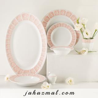 سرویس چینی زرین طرح آرتمیس صورتی 29 پارچه (درجه یک)