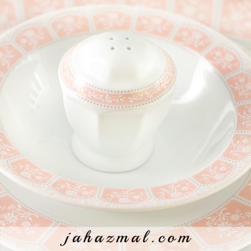 سرویس چینی زرین طرح آرتمیس صورتی 103 پارچه (عالی)
