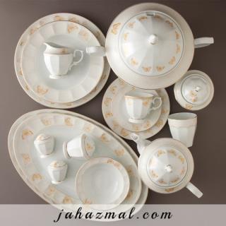 سرویس چینی زرین طرح هوراند طلایی 103 پارچه (درجه یک)