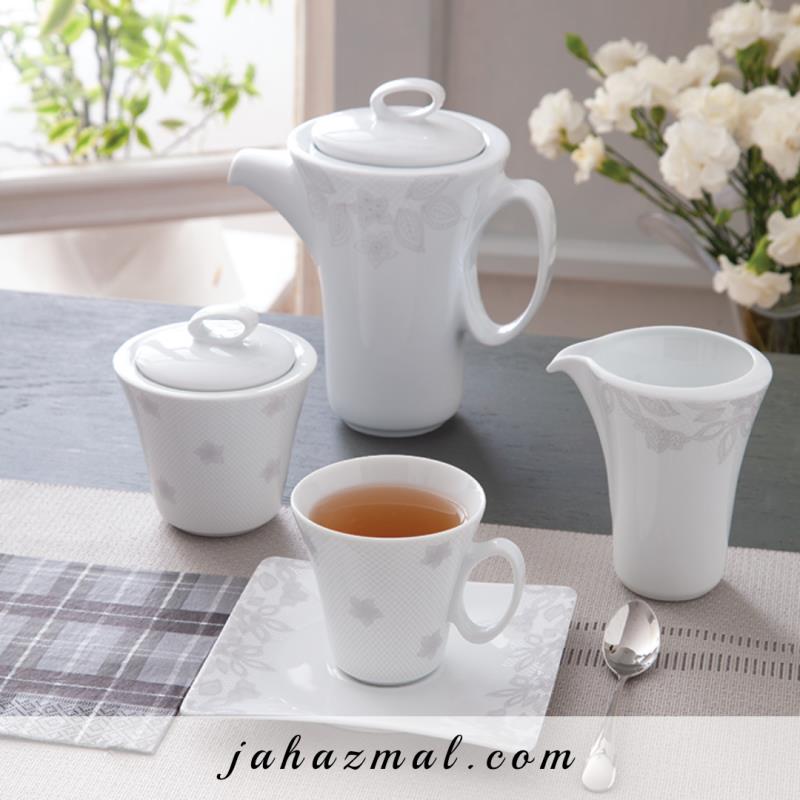 سرویس چینی زرین طرح حریر 97 پارچه (درجه یک)