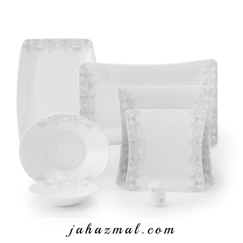 سرویس چینی زرین طرح حریر 97 پارچه (درجه یک)