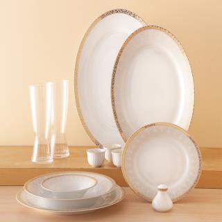 سرویس چینی زرین رومینا طلایی 35 پارچه (عالی)