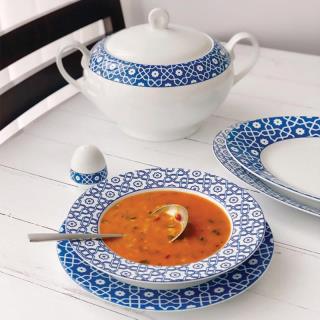 سرویس چینی زرین طرح میبد سرمه ای 102 پارچه(درجه یک)