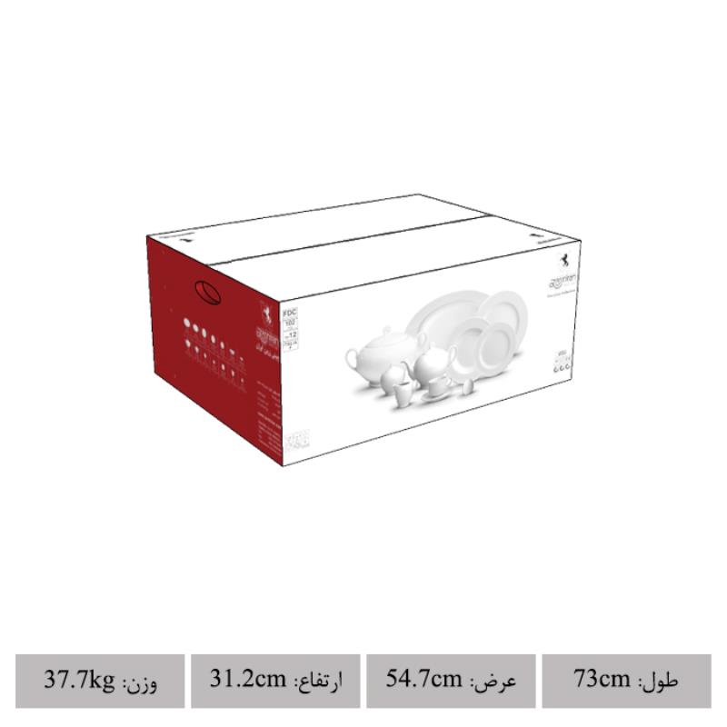 سرویس چینی زرین طرح سیلور لاینر 102پارچه (درجه یک)