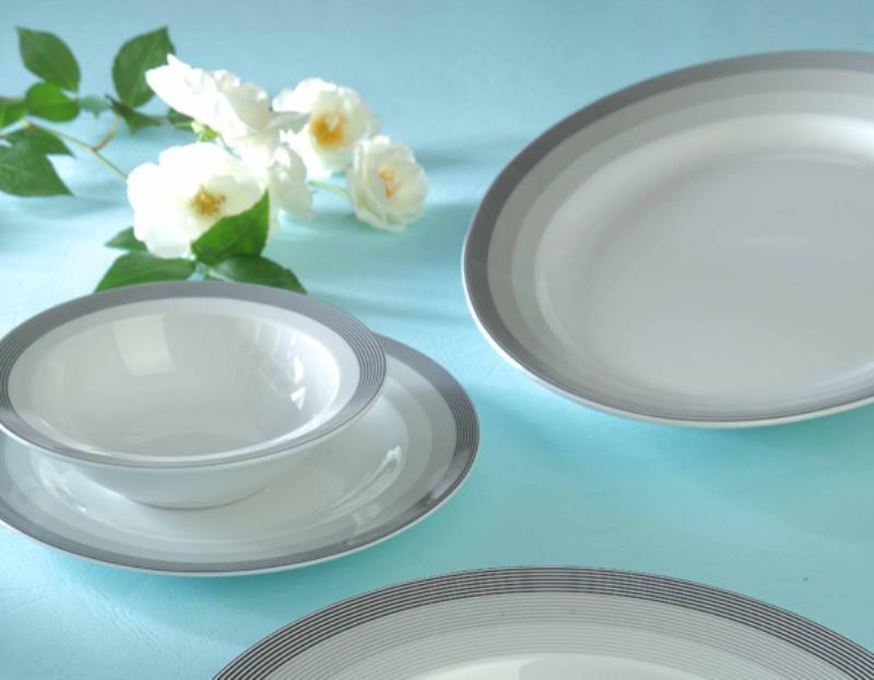 سرویس چینی زرین طرح سیلور لاینر 28 پارچه (عالی)