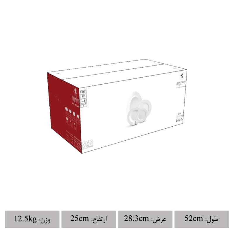 سرویس چینی زرین طرح سیلور لاینر 28 پارچه (عالی)