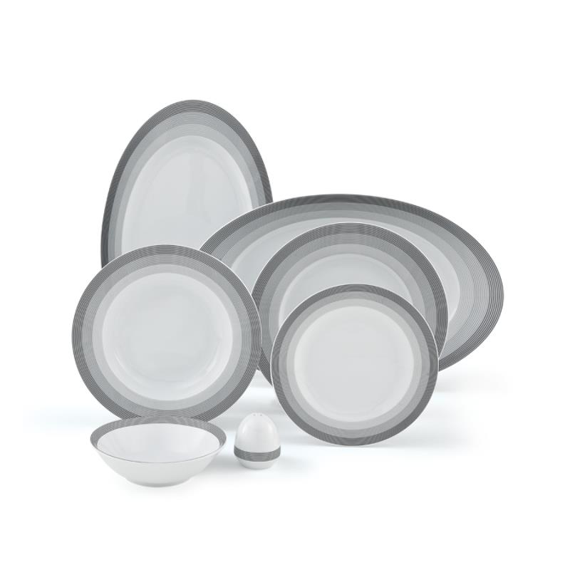سرویس چینی زرین طرح سیلور لاینر 28 پارچه (عالی)