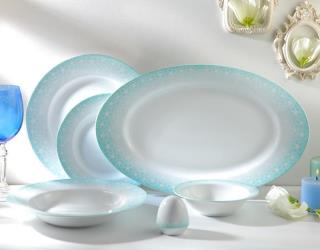 سرویس چینی زرین طرح ساکورا آبی 28 پارچه (درجه یک)