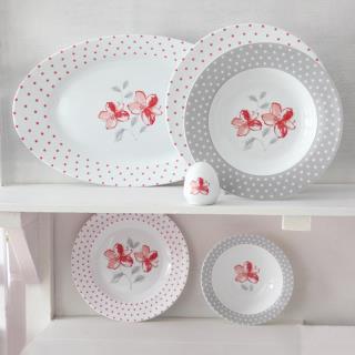 سرویس چینی زرین طرح والنسیا قرمز 28 پارچه (درجه یک)