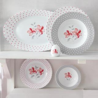 سرویس چینی زرین طرح والنسیا قرمز 28 پارچه (عالی)