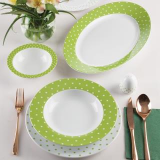 سرویس چینی زرین طرح اسپاتی سبز 28 پارچه (عالی)